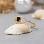 Load image into Gallery viewer, 14K Solid Gold Evil Eye Ring Y242
