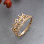 Load image into Gallery viewer, 14K Solid Gold Crown Ring Y245