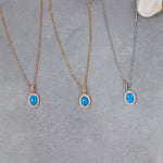 Load image into Gallery viewer, 14K Solid Gold Blue Opal Necklace K117