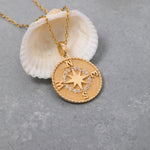 Load image into Gallery viewer, 14K Solid Gold Compass Necklace K118