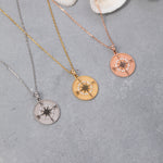 Load image into Gallery viewer, 14K Solid Gold Compass Necklace K118