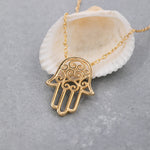 Load image into Gallery viewer, 14K Solid Gold Hamsa Necklace K121