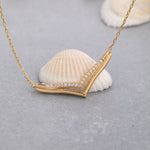 Load image into Gallery viewer, 14K Solid Gold V Necklace K122