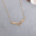 Load image into Gallery viewer, 14K Solid Gold V Necklace K122