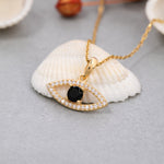 Load image into Gallery viewer, 14K Solid Gold Evil Eye Necklace K116