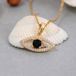 Load image into Gallery viewer, 14K Solid Gold Evil Eye Necklace K116