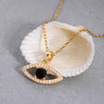 Load image into Gallery viewer, 14K Solid Gold Evil Eye Necklace K116