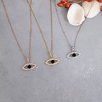 Load image into Gallery viewer, 14K Solid Gold Evil Eye Necklace K116
