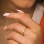 Load image into Gallery viewer, 14K Solid Gold Chain Ring Y215