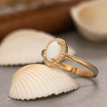 Load image into Gallery viewer, 14K Solid Gold White Opal Ring Y205