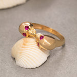 Load image into Gallery viewer, 14K Solid Gold Skull Ring Y206