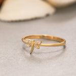 Load image into Gallery viewer, 14K Solid Gold Dragonfly Ring Y208