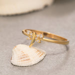 Load image into Gallery viewer, 14K Solid Gold Dragonfly Ring Y208