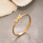 Load image into Gallery viewer, 14K Solid Gold Dragonfly Ring Y208