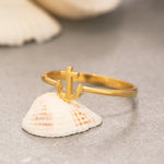 Load image into Gallery viewer, 14K Solid Gold Anchor Ring Y209