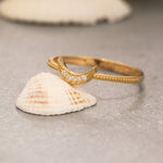 Load image into Gallery viewer, 14K Solid Gold Thin Moon Ring Y214