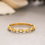 Load image into Gallery viewer, 14K Solid Gold Chain Ring Y215
