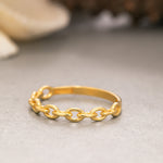 Load image into Gallery viewer, 14K Solid Gold Chain Ring Y215