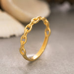 Load image into Gallery viewer, 14K Solid Gold Chain Ring Y215