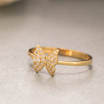 Load image into Gallery viewer, 14K Solid Gold Butterfly Ring Y216