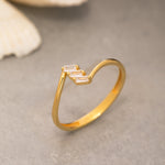 Load image into Gallery viewer, 14K Solid Gold Baguette Ring Y217