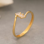 Load image into Gallery viewer, 14K Solid Gold Baguette Ring Y217