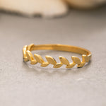 Load image into Gallery viewer, 14K Solid Gold Thin Leaf Ring Y223