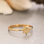 Load image into Gallery viewer, 14K Solid Gold Sun Ring Y226