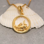 Load image into Gallery viewer, 14K Solid Gold Mountain Necklace K110