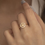 Load image into Gallery viewer, 14K Solid Gold Compass Ring Y232