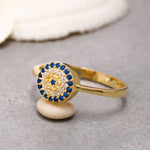 Load image into Gallery viewer, 14K Solid Gold Evil Eye Ring Y179