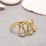 Load image into Gallery viewer, 14K Solid Gold Zig Zag Ring Y188