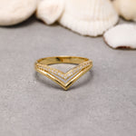 Load image into Gallery viewer, 14K Solid Gold V Ring Y180