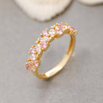 Load image into Gallery viewer, 14K Solid Gold Cubic Zircon Ring Y198