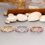 Load image into Gallery viewer, 14K Solid Gold Cubic Zircon Ring Y198