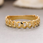 Load image into Gallery viewer, 14K Solid Gold Chain Ring Y182