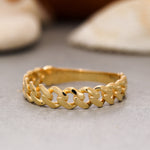 Load image into Gallery viewer, 14K Solid Gold Chain Ring Y182