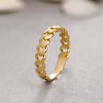 Load image into Gallery viewer, 14K Solid Gold Chain Ring Y182
