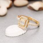 Load image into Gallery viewer, 14K Solid Gold Baguette Ring Y196