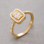 Load image into Gallery viewer, 14K Solid Gold Baguette Ring Y196