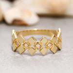 Load image into Gallery viewer, 14K Solid Gold Geometric Ring Y183