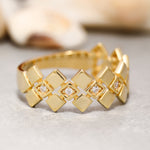 Load image into Gallery viewer, 14K Solid Gold Geometric Ring Y183