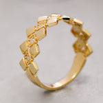Load image into Gallery viewer, 14K Solid Gold Geometric Ring Y183
