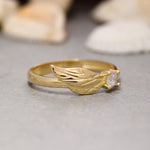 Load image into Gallery viewer, 14K Solid Gold Angel Wing Ring Y192