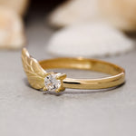Load image into Gallery viewer, 14K Solid Gold Angel Wing Ring Y192