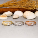 Load image into Gallery viewer, 14K Solid Gold Angel Wing Ring Y192