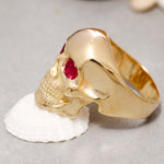 Load image into Gallery viewer, 14K Solid Gold Skull Ring Y203