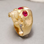 Load image into Gallery viewer, 14K Solid Gold Skull Ring Y203