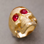 Load image into Gallery viewer, 14K Solid Gold Skull Ring Y203
