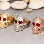 Load image into Gallery viewer, 14K Solid Gold Skull Ring Y203